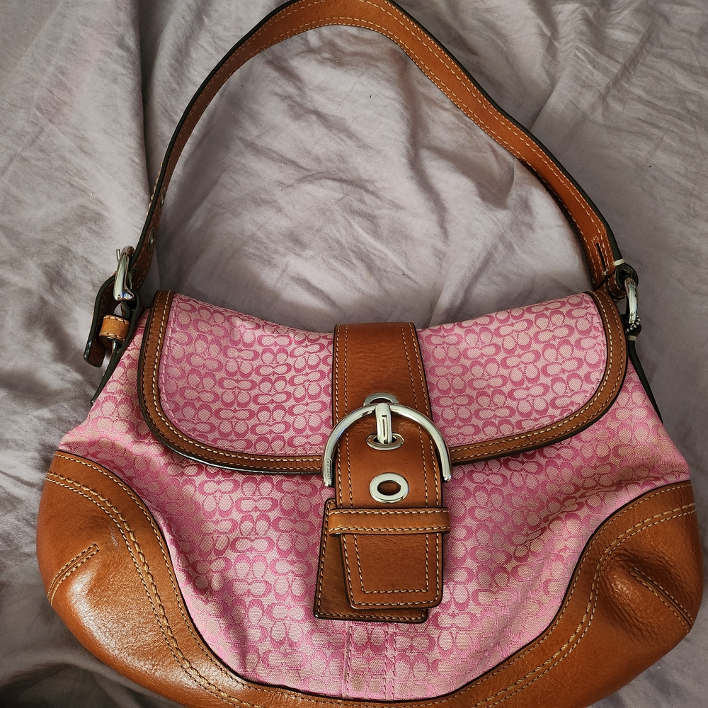 Pink and Brown Women's Bag